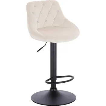Barová židle Barová židle Kvam Diamonds velur na černém talíři - krémová