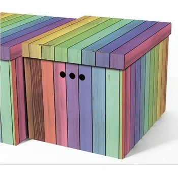 Úložný box Dekorativní kartonová krabička DUHA XL úložný box, velikost 42x32x32cm PROMOCE (Dekorativní krabice. Box je vyroben z pevné lepenky a hodí se ideálně k přechovávání různých předmětů jako je oblečení, hračky, knihy a jiné drobnosti. Díky dekorativnímu poti
