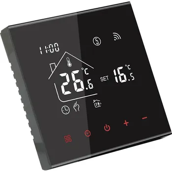 WiFi Termostat 3A, podlahové vytápění a kotle, Černý
