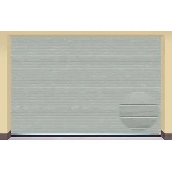 Garážová vrata AMPEL s.r.o. Sekční garážová vrata STŘÍBRNÁ RAL 9006 L 455×305 cm s elektrickým pohonem - Montáž svépomocí