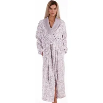 Dámský župan Dámský dlouhý župan Vestis 2556 Flora 9103 - šedý tisk XL