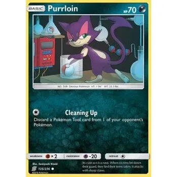 Volný čas Pokémon UNM 135/236 Purrloin - Unified Minds Stav: Excellent, Verze: NORMAL