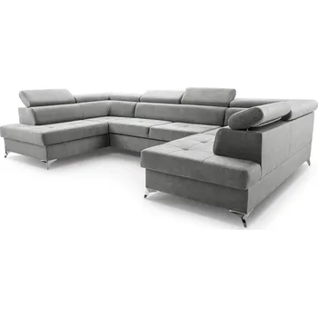 Sedací souprava Rozkládací rohová sedačka MADRAS U světle šedá