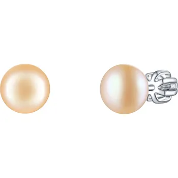 Náušnice Olivie Stříbrné 7mm náušnice PERLY PEACH 7986 Ag 925; ≤1,5 g.