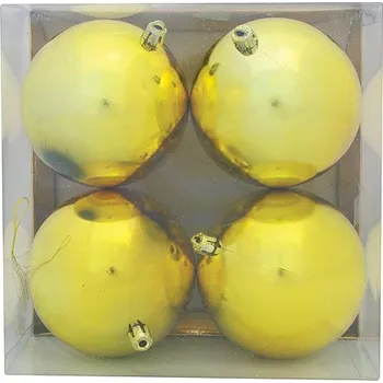 Vánoční ozdoba Baňky vánoční XMAS M01 velké 4ks zlaté