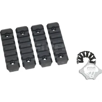 FMA 4 kusy nylonových RIS lišt, 76mm - černé
