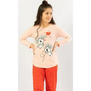 Dívčí pyžamo Dětské pyžamo Vienetta Secret Malé koaly světle lososová 7 - 8