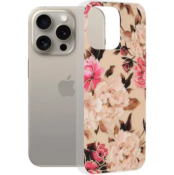 Pouzdro na mobilní telefon Kryt iPhone 15 Pro Techsuit - Marble Series - Mary Berry Nude