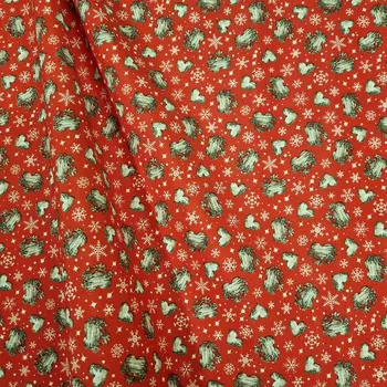 Dekorační látka vánoční srdce cena za 1 metr Český výrobce
