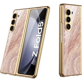 Pouzdro na mobilní telefon GKK 64350 GKK GLASS Ochranný kryt Samsung Galaxy Z Fold5 5G BEIGE MARBLE