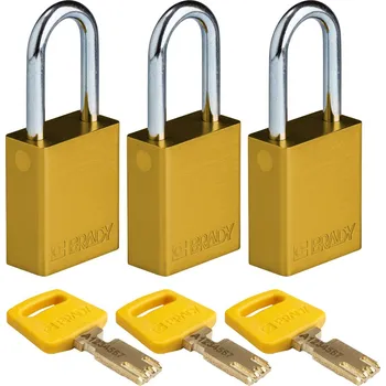 Visací zámek ALU-YLW-38ST-KA3PK