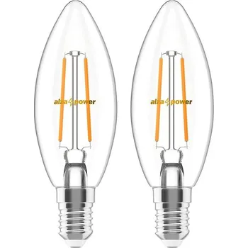 Žárovka AlzaPower LED 6-55W, E14, 2700K, Filament, set 2ks