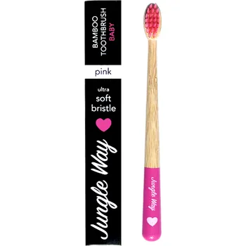 Zubní kartáček Jungle Way Dětský zubní kartáček z bambusu Růžová