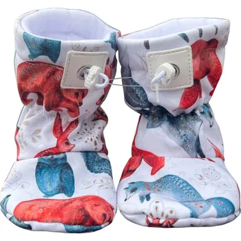 Capáčky Softshellové capáčky s microfleecem divoká zvířata 6-12 měsíců Bílá