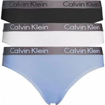 Kalhotky Dámské tanga Calvin Klein QD3560E W4Y 3 KUSY černá XL