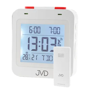 Budík JVD Bílý design digitální rádiem řízený budík JVD RB3552.1