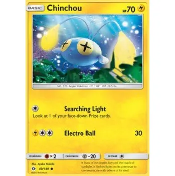 Sběratelská karetní hra Pokémon SUM 049/149 Chinchou - Sun & Moon Stav: Excellent, Verze: REVERSE HOLO