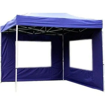 Zahradní stavba 2 ks látková boční stěna pro PROFI zahradní stany s okny, modrá