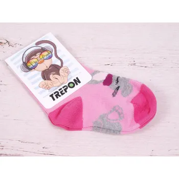 české dětské ponožky TREPON BUNNY růžové se zajíčkem velikosti ponožek: 13-15 ( EUR vel. 19-23)