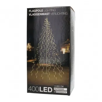 Vánoční světelný řetěz Ambiance Flagpole Lighting vánoční osvětlení na stožár 800 cm řetěz 400 LED teplá bílá