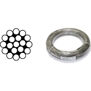 Lany MTR Lano ocelové DIN 3053 (1×19) svazek pozink Varianta: Lano ocelové DIN 3053 (1×19) svazek 2mm Zn