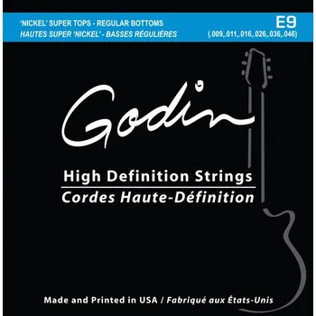 Struna pro kytaru a smyčcový nástroj Godin E-9 Electric High-Definition Strings + prodloužená záruka 3 roky