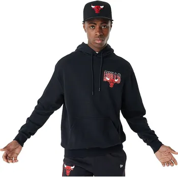 Pánská mikina mikina New Era Skyline Graphic OS Hoody NBA Chicago Bulls - Black/Faded Red XL