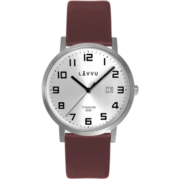 Hodinky LAVVU Pánské Extrémně lehké titanové hodinky LAVVU TITANIUM LYNGDAL Silver LWM0210 ( )