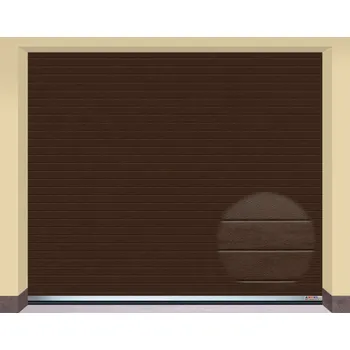 Garážová vrata AMPEL s.r.o. Sekční garážová vrata HNĚDÁ RAL 8014 L 355×305 cm s elektrickým pohonem - Montáž mimo rodinný dům - 3 900 Kč
