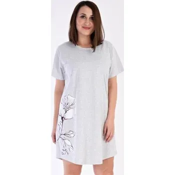 Dámské noční prádlo Dámská noční košile s krátkým rukávem Vienetta Secret Nicol světle lososová 2XL