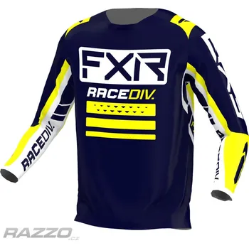 cyklistický dres Pánský MX dres FXR Clutch Pro MX Jersey Midnight White Yellow 2022 XS