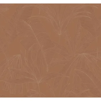 Tapeta Eijffinger Hnědá vliesová tapeta s metalickými listy, 333516, Festival, Eijffinger, velikost 10 x 0,686 m