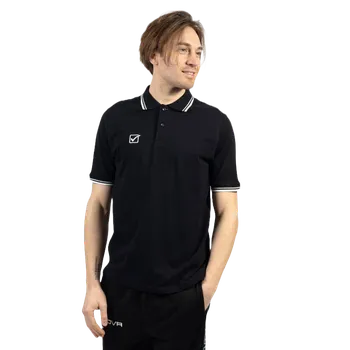 Pánské tričko polokošile givova Piquet Action černá/bílá 1003 XXXL