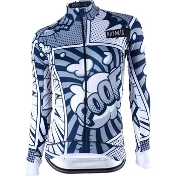 cyklistický dres Cyklistický dres dlouhý rukáv KAYMAQ W24 - komiks bílý