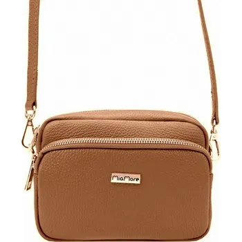Kabelka Dvouoddílová malá hnědá kožená crossbody kabelka Mia More no. 062