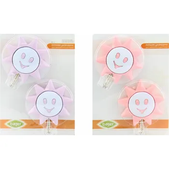 Věšák Háček 7,5 cm 2 ks plast/nerez Slunce mix barev BG-262