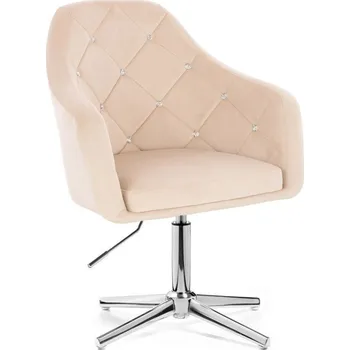 LuxuryForm DESIGN Křeslo ROMA VELUR na stříbrném kříži - krémové