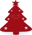 prostírání Vánoční prostírání na příbor plstěné ploché 17 x 20,5 cm 4 ks červený stromeček