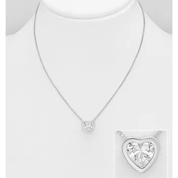 Náhrdelník Prstýnkárna Náhrdelník Srdce zirkon, stříbro AG 925 ≤ 2 g