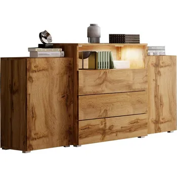 Komoda P & B ŠIROKÁ KOMODA, dub wotan, 150/68,7/32,5 cm - Online Only komody - 002778001905