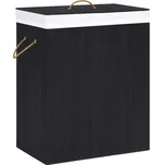 vidaXL Bambusový koš na prádlo s jednou přihrádkou 83 l [320752] Barva: Černá