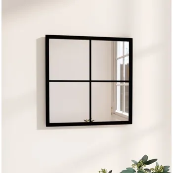 Zrcadlo vidaXL Nástěnné zrcadlo černé 40 x 40 cm kov [342204]