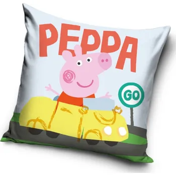 Polštář Dětský polštářek Prasátko Pepina ve Žlutém Autě