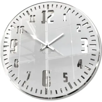 Hodiny Moderní nástěnné hodiny UNIQUE stříbrné