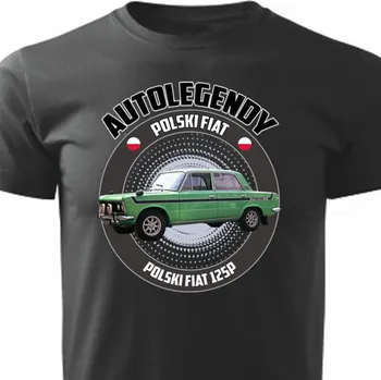 Pánská móda STRIKER Tričko autolegendy Polski Fiat 125 Barva: Černá, Velikost: L