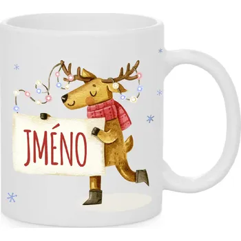 Vánoční hrnek - Sob se jménem na přání dámský Barva: Bílá