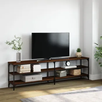 Televizní stolek vidaXL TV skříňka 180 x 30 x 50 cm kompozitní dřevo a kov [826757] Barva: hnědý dub