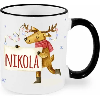 Vánoční hrnek - Sob se jménem Nikola Barva: Černá