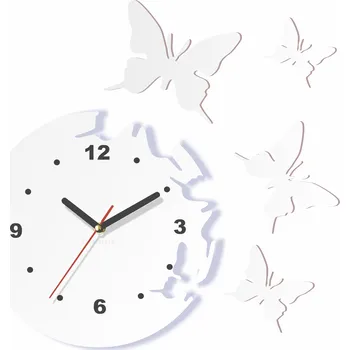 Hodiny Moderní hodiny na zeď Bílé motýly