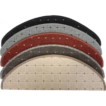 Koberec Nášlapy na schody Udinese (půlkruh-obdélník) Varianta: Udinese šedý 24x65 cm půlkruh